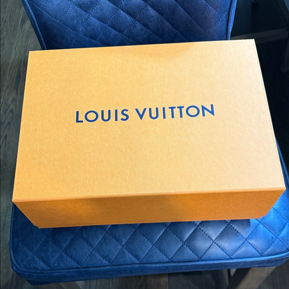Authentic Louis Vuitton Bright Orange Box with Blue Logo